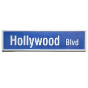 Wholesale - 32"x8" EMBSSD HOLLYWOOD BLVD METAL WALL SIGN C/P 8, UPC: 651961786221